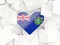 Flag of pitcairn islands, heart shaped stickers