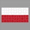 Flag of Poland puzzle on gray background.