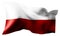 Flag of Poland waving in the wind.