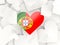 Flag of portugal, heart shaped stickers