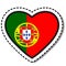 Flag Portugal heart sticker on white background. Vintage vector love badge. Template design element. National day.