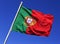 Flag of Portugal in the wind, Lisbon, Portugal.