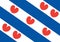 Flag of the province of Friesland. Netherlands