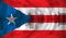 Flag of Puerto Rico with San Juan skyline