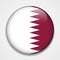 Flag of Qatar. Round glossy badge