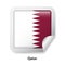 Flag of Qatar. Round glossy badge sticker