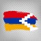 Flag Republic of Artsakh brush strokes. Flag of Nagorno-Karabakh Republic on transparent background for your web site design, app,