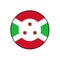 Flag of Republic of Burundi Vector Circle Icon Button for Africa Concepts.