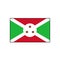 Flag of Republic of Burundi Vector Rectangle Icon Button for Africa Concepts.