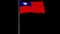 Flag Republic of China - Taiwan on transparent background, 4k prores 4444 footage with alpha