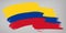 Flag Republic of Colombia, brush stroke background.  Waving Flag of Colombia on tranparent backrgound for your web site design, lo