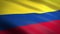 Flag of the Republic of Colombia. Realistic waving flag 3D render illustration with highly detailed fabric texture