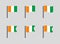 Flag of the Republic of Cote d Ivoire icons set, Ivory Coast flag symbols