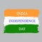 Flag of the Republic of India, tricolor.Banner for Independence Day.National country symbol, painted by brushes, imitation