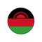 Flag of Republic of Malawi Vector Circle Icon Button for Africa Concepts.