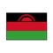 Flag of Republic of Malawi Vector Rectangle Icon Button for Africa Concepts.