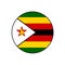 Flag of Republic of Zimbabwe Vector Circle Icon Button for Africa Concepts.