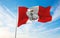 flag of Royal Military College of Canada , Canada at cloudy sky background on sunset, panoramic view. Canadian travel and patriot