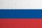 Flag of Russia. Brick wall texture of the flag of Russia