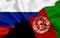 Flag of Russia and flag of Afghanistan