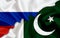 Flag of Russia and flag of Pakistan