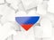 Flag of russia, heart shaped stickers