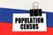 On the flag of Russia there is a business card with the inscription - population census