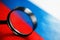 The flag of the Russian Federation is viewed through a magnifying glass. Spying and monitoring Russia. Monitoring the status of
