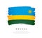 Flag of Rwanda. Brush strokes are drawn by hand. Independence Day