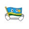 Flag rwanda mascot cartoon style with Smirking face