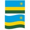 Flag of Rwanda. Rwanda national flag waving. flat style
