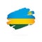 Flag of Rwanda. Vector illustration. Brush strokes