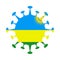 Flag of Rwanda in virus shape.