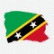 Flag Saint Kitts and Nevis from brush strokes. Flag Saint Kitts and Nevis on transparent background for your web site design, logo