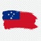 Flag Samoa from brush strokes. Flag Independent State of Samoa on transparent background for your web site design, logo, app, UI.