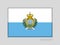 Flag of San Marino. National Ensign Aspect Ratio 2 to 3 on Gray