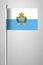 Flag of San Marino. National Flag on Flagpole. Isolated Illustration on Gray