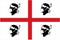 Flag of Sardinia with moor heads with mask