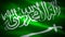 Flag of Saudi Arabia video waving in wind. Realistic Saudi Flag background. Saudi Flag Looping Closeup 1080p Full HD 1920X1080 foo