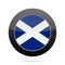 Flag of Scotland. Shiny black round button.