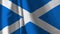 Flag of the Scotland waving in the wind. Background. A series of `Flags of the world.`