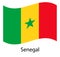 Flag of Senegal. Realistic waving flag of Republic of Senegal.