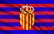 Flag Senyera - pattern is nowadays in the flag of four Spanish a