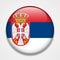 Flag of Serbia. Round glossy badge