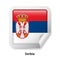 Flag of Serbia. Round glossy badge sticker