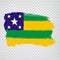 Flag of  Sergipe from brush strokes. Federal Republic of Brazil. Flag Sergipe of Brazil on transparent background for your web sit