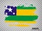 Flag of Sergipe from brush strokes. Federal Republic of Brazil. Flag Sergipe of Brazil on transparent background for your web site