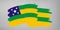 Flag of Sergipe from brush strokes. Federal Republic of Brazil. Waving Flag Sergipe of Brazil on transparent background for your w