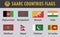 Flag set of SAARC Countries