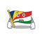 Flag seychelles Cartoon character showing afraid look face
